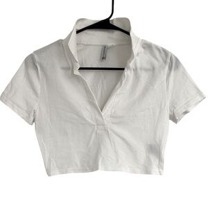 H&M Divided Crop Top White Size Small